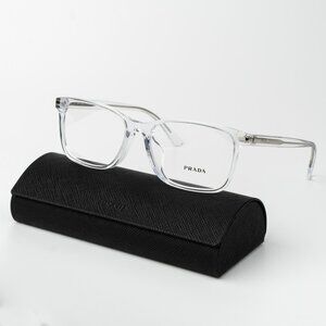 Prada Men Eyeglasses Crystal Square Unisex PR14WVF 2AZ1O1 BRAND NEW
